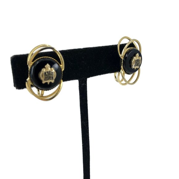 ABWA Gold & Black Clip On Earrings - Picture 5 of 7